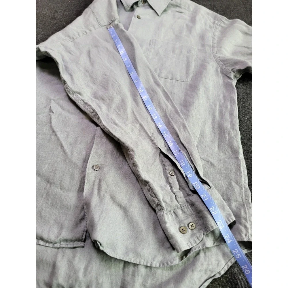 Vintage‎ Men's Banana Republic Irish Linen Button Up Long Sleeve Grey M Casual